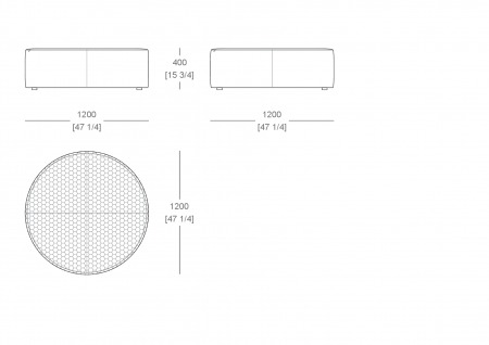 Pouf L. 1200 mm