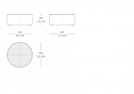 Pouf L. 900 mm