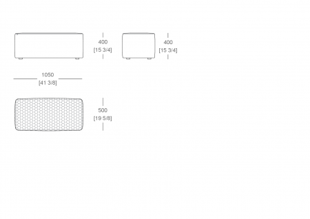 Pouf L. 1050 mm