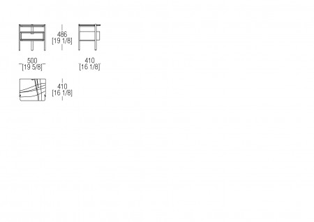 Night table W. 500 mm