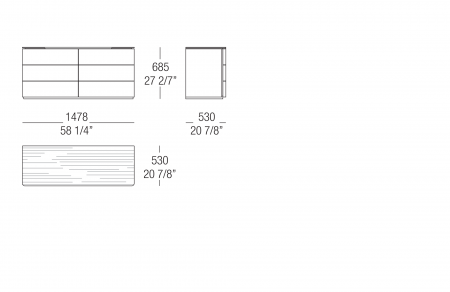 Chest of drawers with essence top