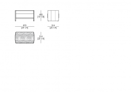 Comodino L. 870 top in legno