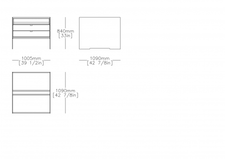 Freestanding double-side L.1005mm