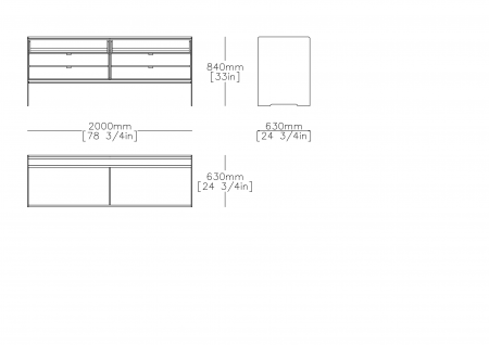 Freestanding wall L.2000mm