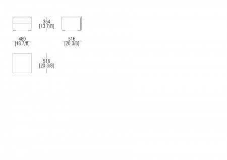 Night table W. 480 mm