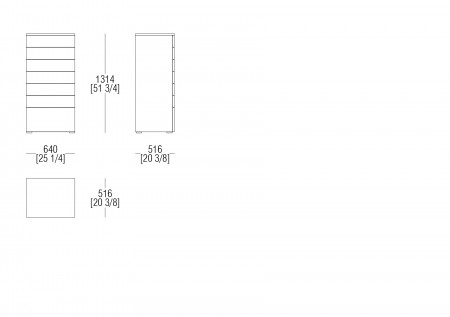 Chest of drawers W. 640 mm
