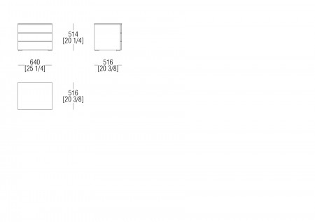 Night table W. 640 mm