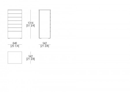 Chest of drawers W. 640 mm