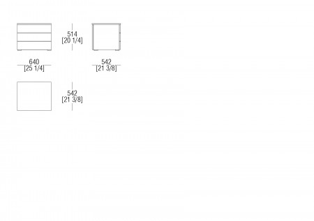 Night table W. 640 mm