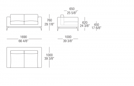 Sofa W. 1690 mm