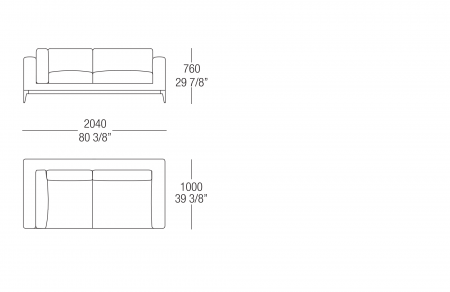 Corner element W. 2040 mm