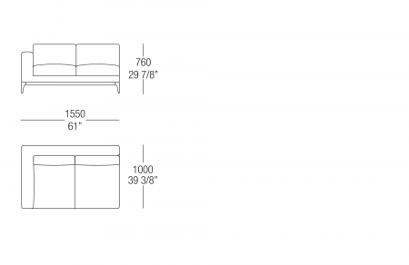 Terminal element W. 1550 mm