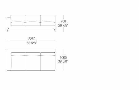 Terminal element W. 2250 mm