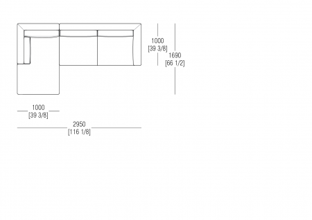 Composizione L. 2950 x P. 1690 mm