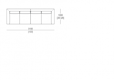 Composizione L. 3100 x P. 1000 mm