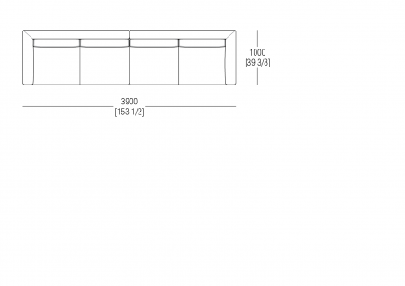 Composizione L. 3900 x P. 1000 mm