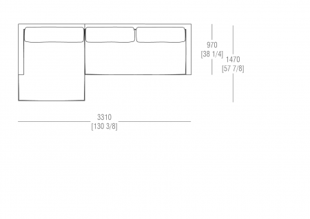 Composizione L. 3310 x P. 1470 mm