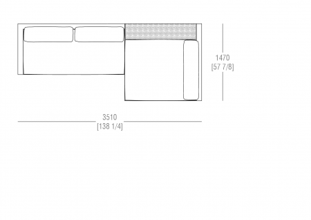 Composizione L. 3510 x P. 1470 mm