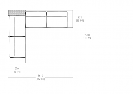 Composizione L. 3610 x P. 2940 mm