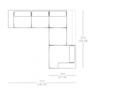 Composizione L. 3710 x P. 3210 mm