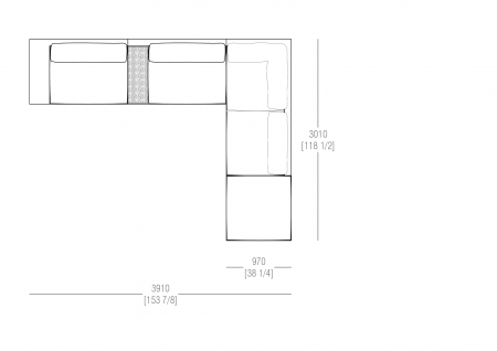 Composizione L. 3910 x P. 3010 mm