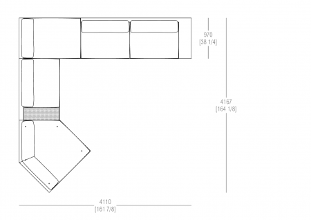 Composizione L. 4110 x P. 4167 mm