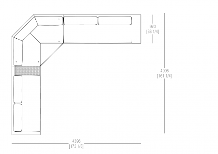 Composizione L. 4396 x D. 4096 mm