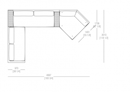 Composizione L. 4667 x P. 3010 mm