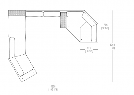 Composition W. 4966 x D. 3963 mm