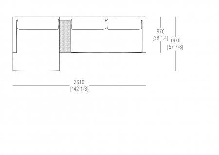 Composizione L. 3610 x P. 1470 mm 