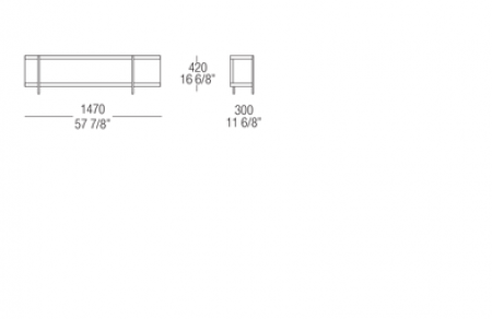 Bookcase element W. 1470 mm