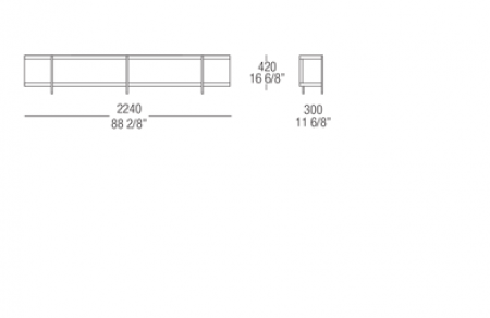 Elemento libreria L. 2240 mm