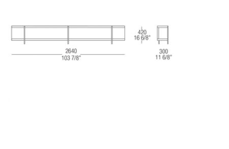 Elemento libreria L. 2640 mm