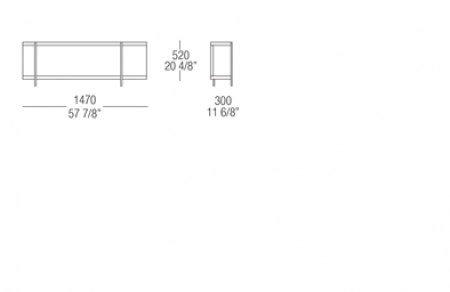 Elemento libreria L. 1470 mm