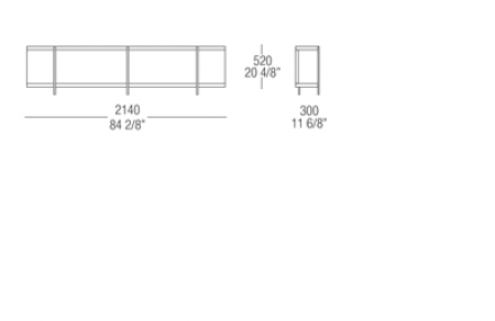 Elemento libreria L. 2140 mm