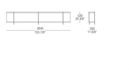 Elemento libreria L. 2640 mm