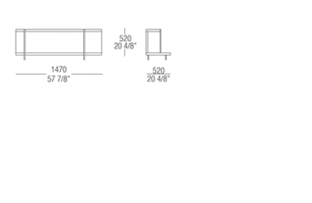 Elemento libreria L. 1470 mm