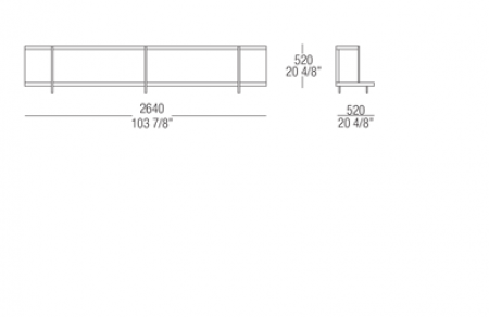 Elemento libreria L. 2640 mm