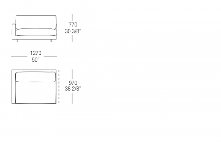 Terminal element W. 1270 mm