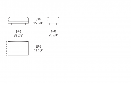 Pouf L. 670 mm