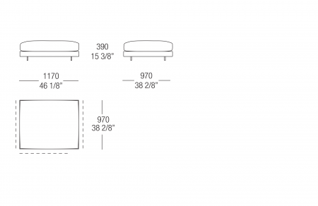 Pouf L. 1170 mm