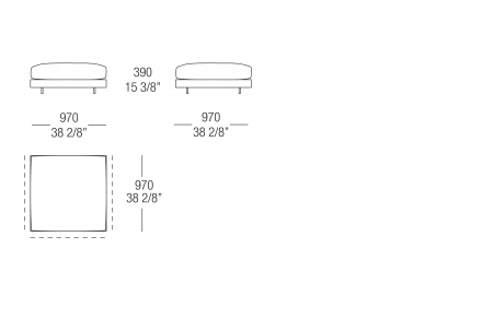 Pouf W. 970 mm