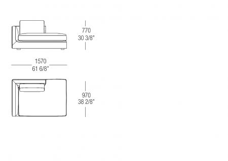 Terminal element W. 1570 mm