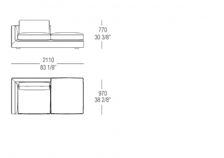 Terminal element W. 2110 mm