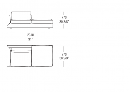 Terminal element W. 2310 mm