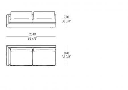 Terminal element W. 2510 mm