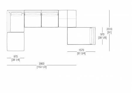 Composizione L. 2310 x P. 3900 mm