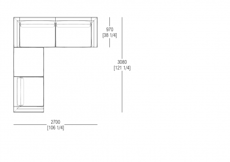 Composizione L. 2700 x P. 3080 mm