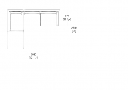 Composizione L. 3080 x P. 2310 mm