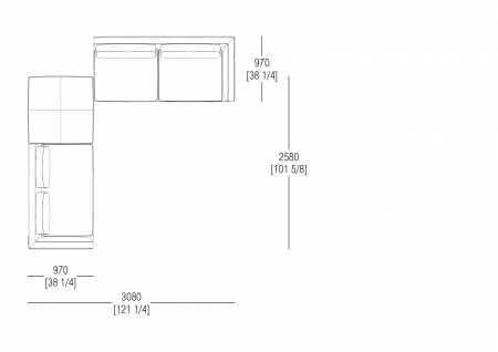 Composizione L. 3080 x P. 2580 mm